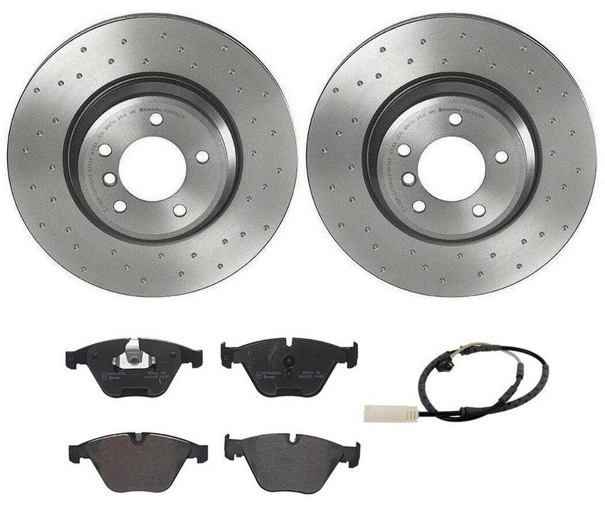 Brembo Brake Pads and Rotors Kit - Front (348mm) (Xtra) (Low-Met)